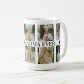 Best Grandma Ever Photo Collage – Gift with Hearts Kaffeetasse (VorderseiteRechts)