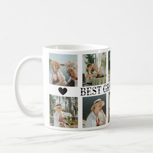 Best Grandma Ever Photo Collage – Gift with Hearts Kaffeetasse (Links)