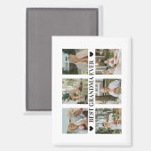 Best Grandma Ever Photo Collage – Gift with Hearts Magnet (Vorderseite/Rückseite)