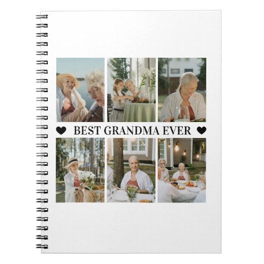 Best Grandma Ever Photo Collage – Gift with Hearts Notizblock (Vorderseite)
