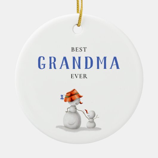 Best Grandma Ever Snowman Photo Keramik Ornament (Vorne)