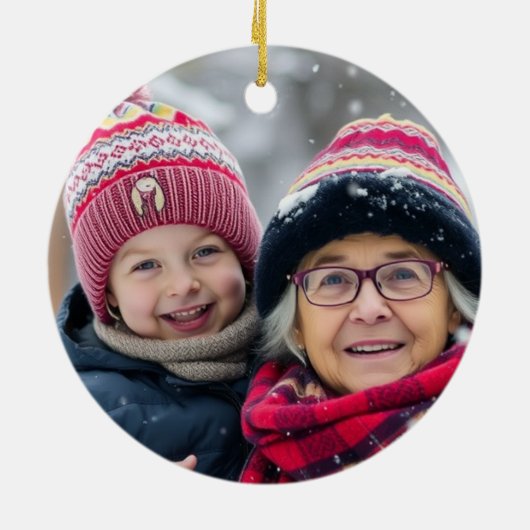 Best Grandma Ever Snowman Photo Keramik Ornament (Hinten)