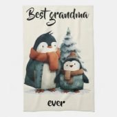 Best Grandma Ever Winter Penguins Geschirrtuch (Vertikal)