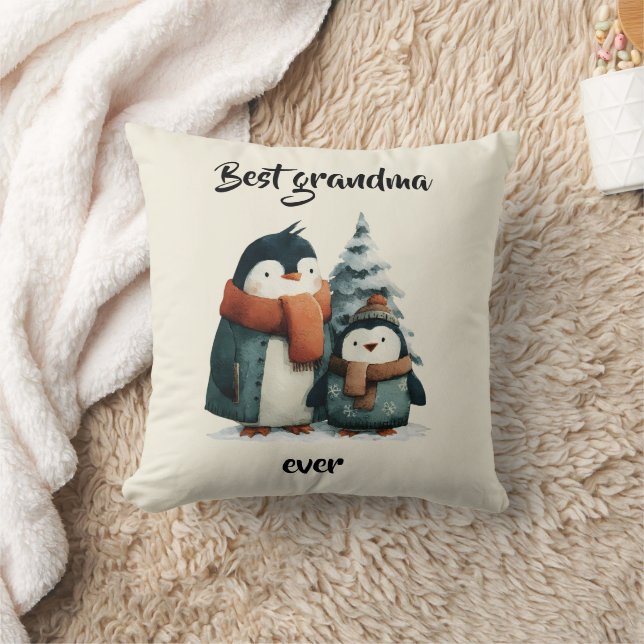 Best Grandma Ever Winter Penguins Kissen (Decke)