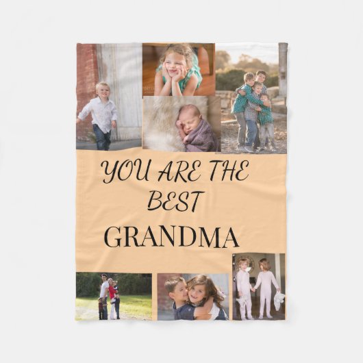 Best Grandma Family Photo Collage Fleecedecke (Vorderseite)