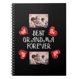 BEST GRANDMA FÜR 2 FOTOS EINFACH SCHWARZ NOTIZBLOCK