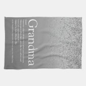 Best Grandma Grandmother Definition Silver Glitter Geschirrtuch (Horizontal)