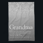 Best Grandma Grandmother Definition Silver Glitter Geschirrtuch<br><div class="desc">Personalise for your special Grandma,  Grandmother,  Granny,  Nan,  Nanny or Abuela to create a unique gift for birthdays,  Christmas,  mother's day or any day you want to show how much she means to you. A perfect way to show her how amazing she is every day. Designed by Thisisnotme©</div>