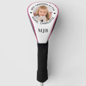 BEST GRANDMA PAR Custom Foto Modernes Monogramm Golf Headcover (Vorderseite)