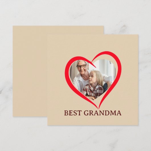 Best Grandma Personalized Unique Flat Card (Vorne/Hinten)