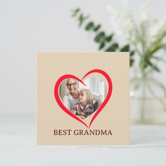 Best Grandma Personalized Unique Flat Card (Stehend Vorderseite)