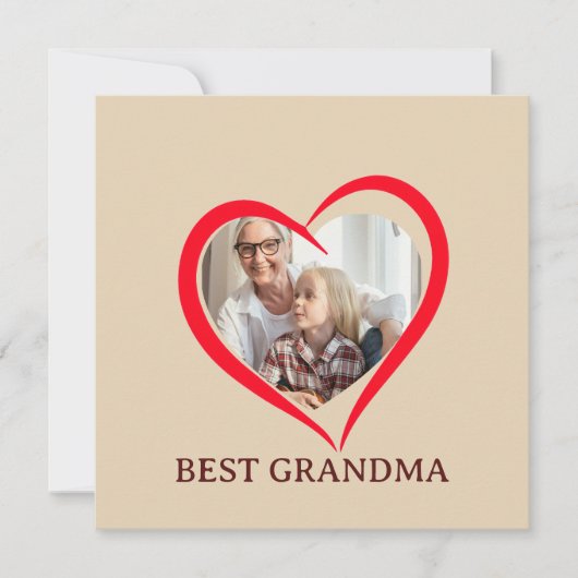 Best Grandma Personalized Unique Flat Card (Vorderseite)