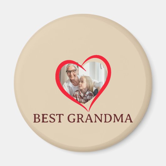Best Grandma Personalized Unique Magnet Gift (Vorne)