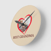 Best Grandma Personalized Wall Clock Gift Runde Wanduhr (Winkel)