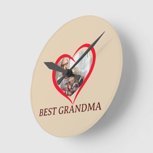 Best Grandma Personalized Wall Clock Gift Runde Wanduhr (Winkel)