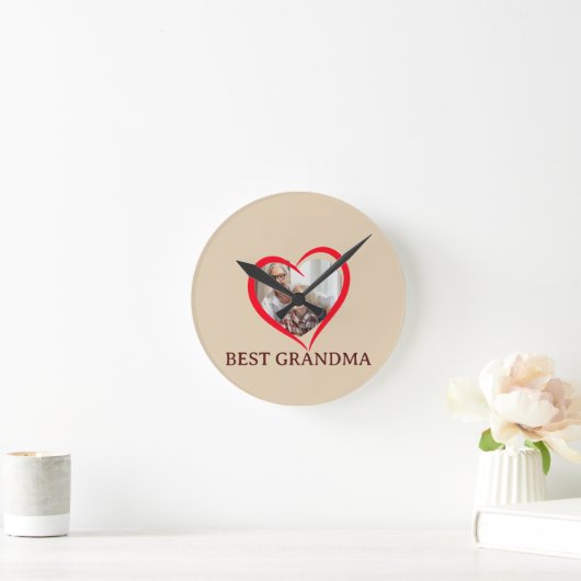 Best Grandma Personalized Wall Clock Gift Runde Wanduhr (Zuhause)