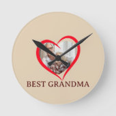 Best Grandma Personalized Wall Clock Gift Runde Wanduhr (Vorderseite)