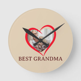 Best Grandma Personalized Wall Clock Gift Runde Wanduhr