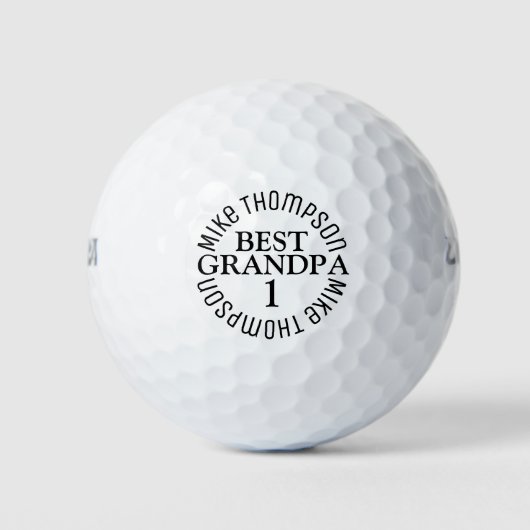 BEST GRANDPA 1 Sein Name Moderne Golfball (Vorderseite)