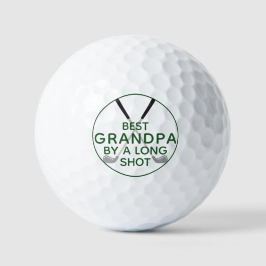 BEST GRANDPA BY LANGE SHOT Funny Green Golf Clubs Golfball (Vorderseite)