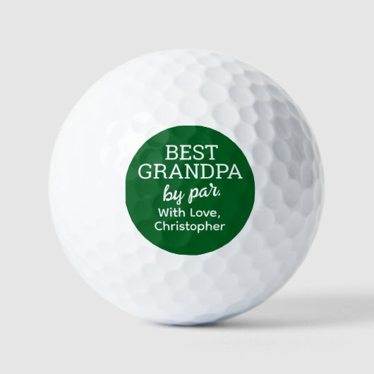 Best Grandpa by Par Custom Green White Golfball (Vorderseite)