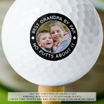 BEST GRANDPA BY PAR Foto Funny Custom Colors Golfball<br><div class="desc">Für den Golfer-Großvater, erstellen Sie einzigartige Foto-Golfbälle mit dem bearbeitbaren Titel BEST GRANDPA BY PAR - NO PUTTS ÜBER IT oder Ihren eigenen Text und personalisiert mit einem Bild in Ihrer Auswahl von Text-und Hintergrund-Farbkombinationen (in Weiß auf Schwarz). HILFE: Für Hilfe bei der Modifizierung oder Personalisierung des Designs, bei Farbänderungen,...</div>