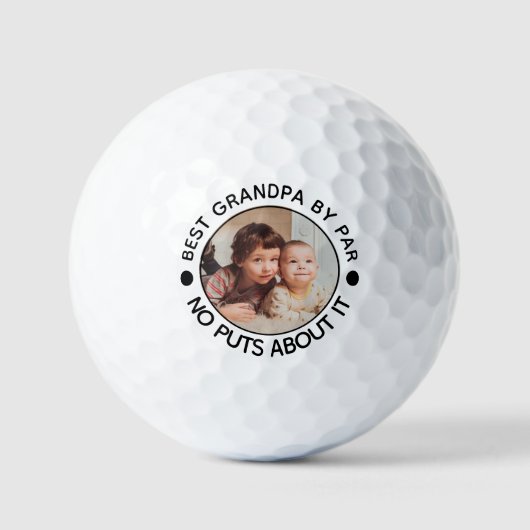 BEST GRANDPA BY PAR Foto Funny Großvater Geschenk Golfball (Vorderseite)