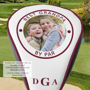 BEST GRANDPA BY PAR Foto Monogram Burgund Golf Headcover