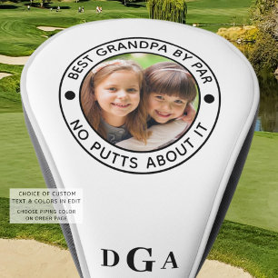 BEST GRANDPA BY PAR Foto Monogram Funny Golf Headcover
