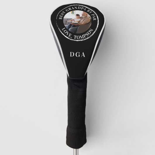 BEST GRANDPA BY PAR Foto Monogram Golf Head Cover Golf Headcover (Vorderseite)