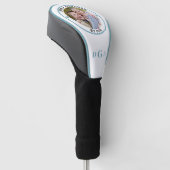 BEST GRANDPA BY PAR Foto Monogram Light Blue Golf Headcover (angewinkelt)