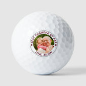 BEST GRANDPA BY PAR Foto Personalisiert Maroon Golfball (Vorderseite)