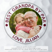 BEST GRANDPA BY PAR Foto Personalisiert Maroon Golfball
