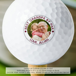 BEST GRANDPA BY PAR Foto Personalisiert Maroon Golfball