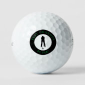 Best Grandpa By Par Funny Black Green Golfer Gift  Golfball (Vorderseite)