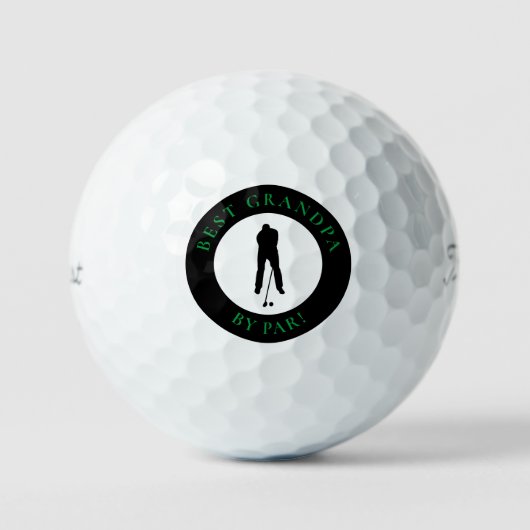 Best Grandpa By Par Funny Black Green Golfer Gift  Golfball (Vorderseite)