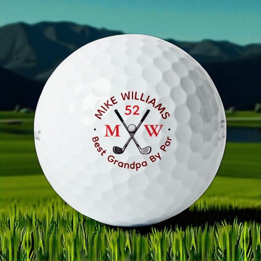 'Best Grandpa By Par' Golfer Age Golfball
