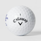 Best Grandpa by par Modern blue Typography Custom Golfball (Logo)