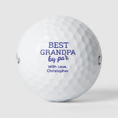 Best Grandpa by par Modern blue Typography Custom Golfball (Vorderseite)