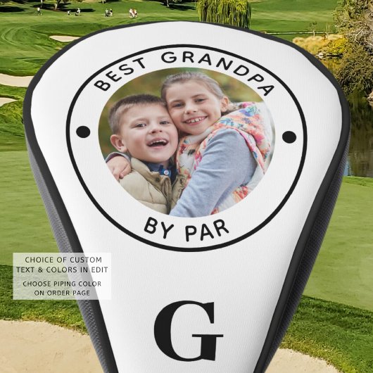 BEST GRANDPA BY PAR Monogram Foto Golf Head Cover Headcover