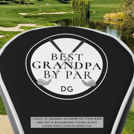 BEST GRANDPA BY PAR Monogram Name Clubs Golf Headcover