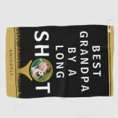 BEST GRANDPA DURCH LANGES SHOT Foto Personalisiert Golfhandtuch (Horizontal)