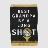 BEST GRANDPA DURCH LANGES SHOT Foto Personalisiert Golfhandtuch (Vorderseite)