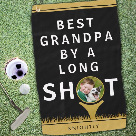 BEST GRANDPA DURCH LANGES SHOT Foto Personalisiert Golfhandtuch
