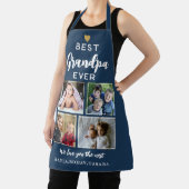 Best Grandpa Ever 4 Photo Collage Gold Navy Blue Schürze (InSitu)