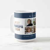 Best Grandpa Ever 4 Photo Collage Kaffeetasse (Vorderseite Links)