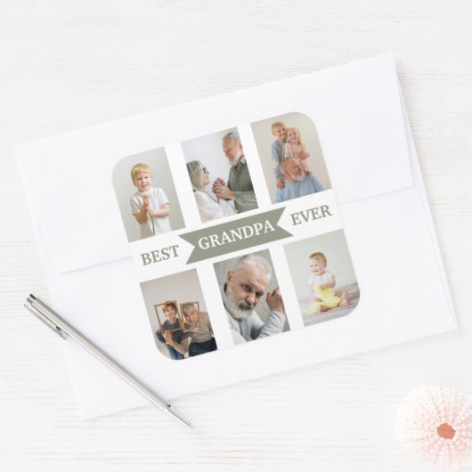 Best Grandpa Ever | Custom Photos Sticker (Umschlag)