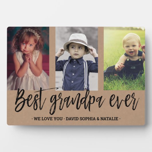 Best Grandpa Ever Foto Klebemasse Grandfather gift Fotoplatte (Vorderseite)