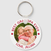 BEST GRANDPA EVER Foto Red Schlüsselanhänger (Vorderseite)