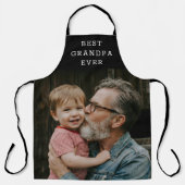 Best Grandpa Ever Full Photo Black Personalized Schürze (Vorderseite)